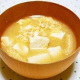 豆腐と卵の味噌汁♪栄養満点♪